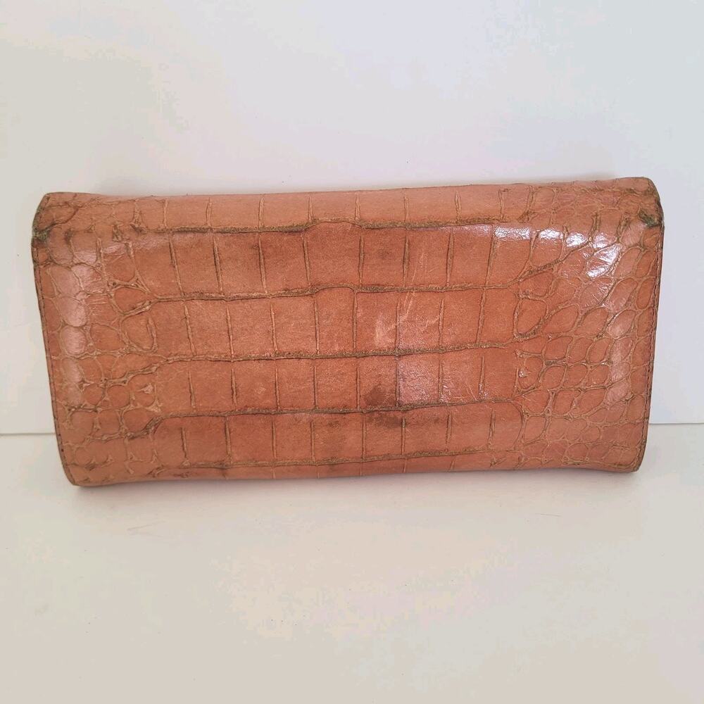 Miu Miu Croc-Embossed Leather Wallet in Light Brown - Picture 2 of 13